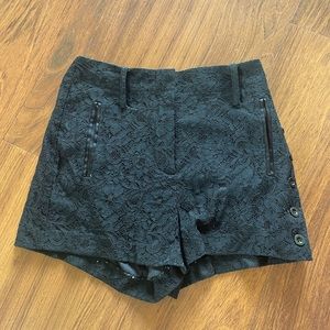Black Lace High Waist Shorts